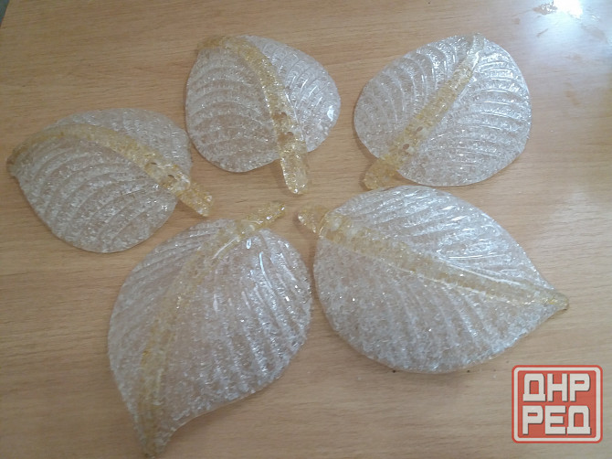 Продам декор для люстры квартиры светильника листья стекло Донецк - изображение 2