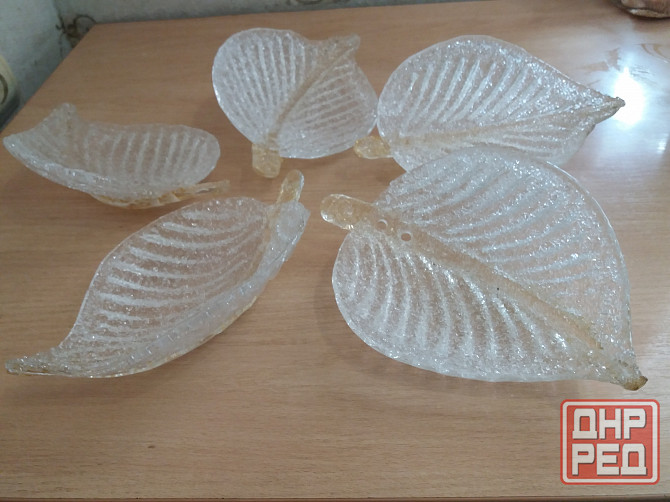 Продам декор для люстры квартиры светильника листья стекло Донецк - изображение 3