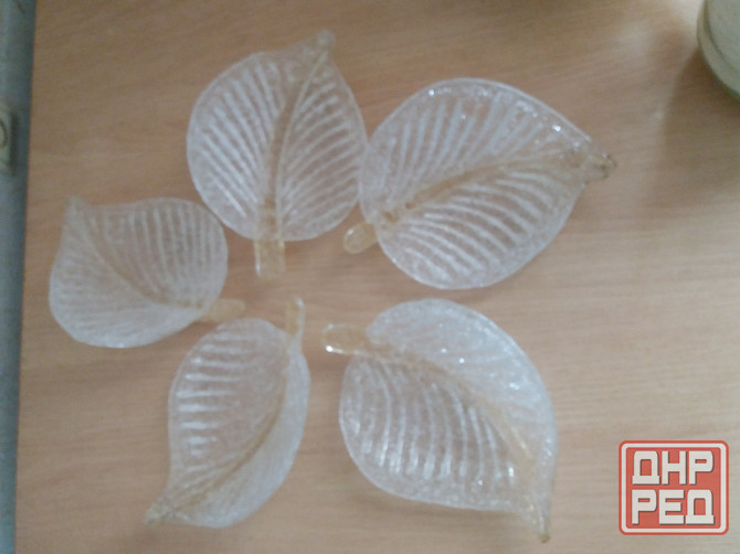 Продам декор для люстры квартиры светильника листья стекло Донецк - изображение 1