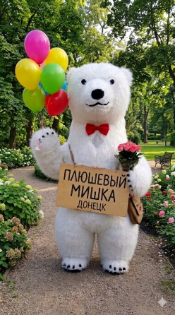 Белый медведь, аниматор Донецк