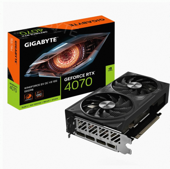 Видеокарта Gigabyte Rtx4070 Windforce 2x oc v2 12gb Gddr6 192bit 3xdp Hdmi 2fan Rtl - арт:8528 Макеевка
