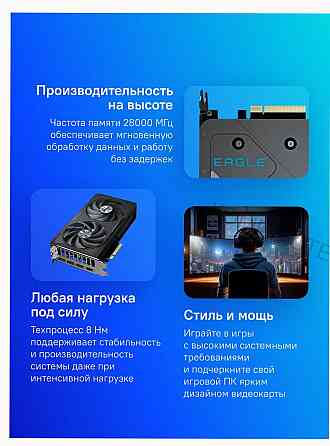 Видеокарта Gigabyte gv-n5060eagle oc-8gd 1.0 8гб, Ret - арт:8740 Макеевка