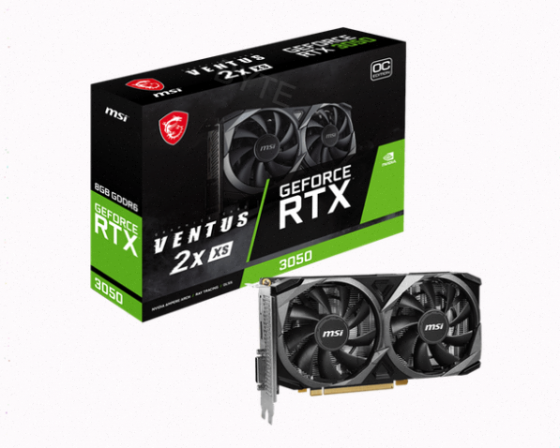 Видеокарта Msi Rtx3050 Ventus 2x xs 8gb oc Gddr6 128-bit dp Hdmi dl-dvi-d 2fan Rtl - арт:3255 Донецк