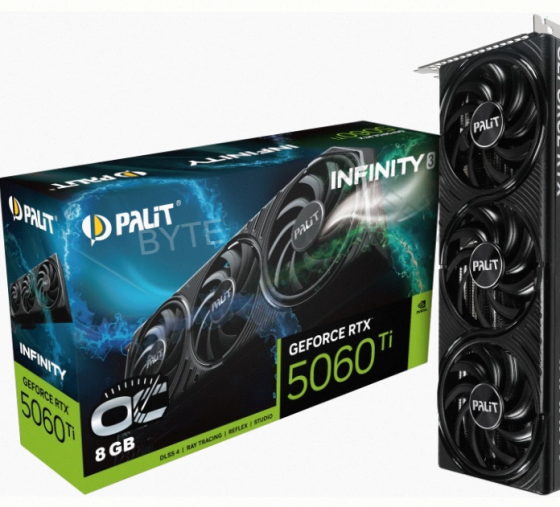 Видеокарта Palit pa-rtx5060ti Infinity 3 oc 8гб, Ret (ne7506ts19p1-gb2062s) - арт:5122 Донецк