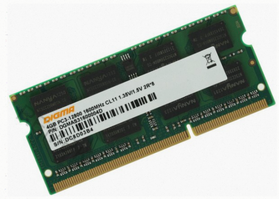 Память 4gb 1600mhz Digma Dgmas31600004d Rtl pc3-12800 cl11 so-dimm 204-pin 1.5в Dual Rank - арт:5560 Макеевка