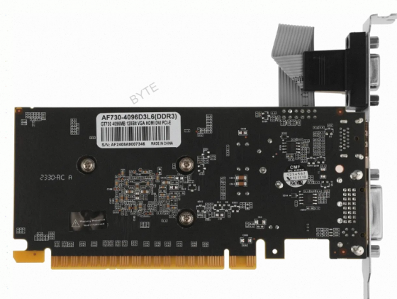 Видеокарта Afox Geforce gt 730 (af730-4096d3l6), 4 гб, Ddr3, 1333 Мгц - арт:9957 Донецк