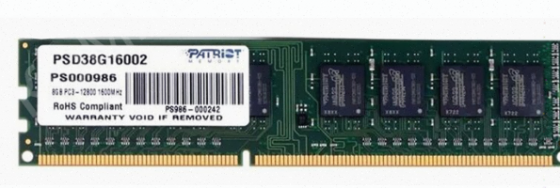 Оперативная Память Dimm Ddr3 Patriot Memory sl 8гб 1600 Мгц cl11 (psd38g16002) - арт:4114 Донецк