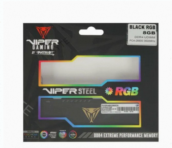 Модуль Памяти Patriot Viper Steel Rgb Dimm 8gb pc28800 Ddr4 Pvsr48g360c0 - арт:1030 Донецк