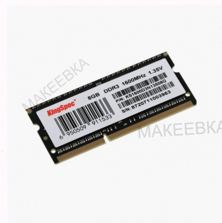Оперативная Память Sodimm Ddr3 pc3-12800 Kingspec ks1600d3n13508g, 1х8 гб, 1.35 в Кол-во - арт:2647 Донецк