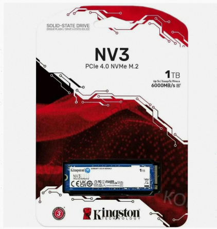 Твердотельный Накопитель Ssd Kingston nv3 1тб (snv3s/1000g) m.2(22x80mm), Nvme, Pcie 4.0 - арт:2574 Макеевка