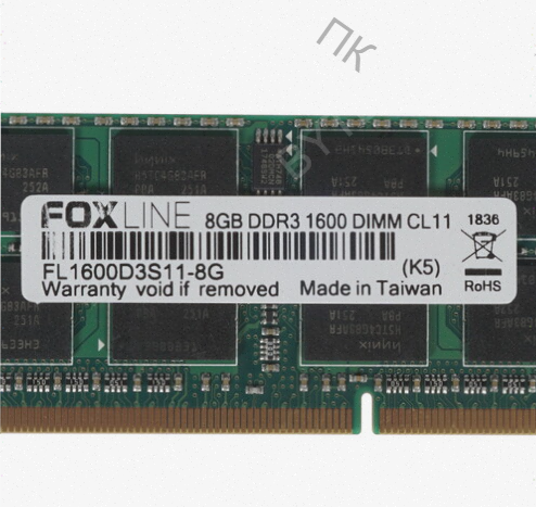 Оперативная Память so-dimm 8gb Ddr3-1600 pc3-12800 Foxconn Foxline, cl11, 1.5v, (512x8), - арт:8960 Донецк