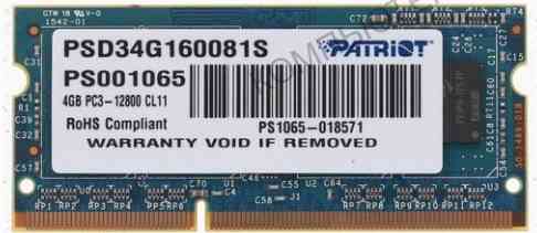 Оперативная Память Sodimm Patriot Signature [psd34g160081s] 4 гб - арт:2191 Донецк