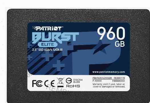 Ssd Patriot Sata Iii 960gb Pbe960gs25ssdr Burst Elite 2.5" - арт:4903 Донецк