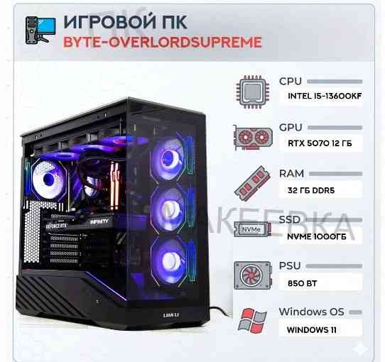 Игровой Компьютер Byte-overlordsupreme | Intel Core i5-13600kf (14ядер/20потоков) | 850w - арт:6361 Макеевка