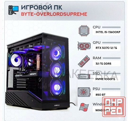Игровой Компьютер Byte-overlordsupreme | Intel Core i5-13600kf (14ядер/20потоков) | 850w - арт:6361 Макеевка - изображение 1