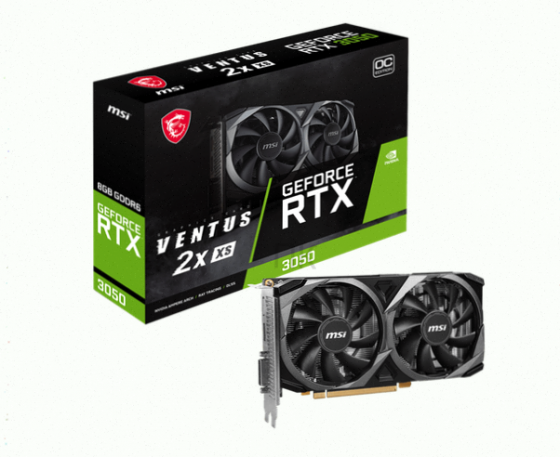 Видеокарта Msi Rtx3050 Ventus 2x xs 8gb oc Gddr6 128-bit dp Hdmi dl-dvi-d 2fan Rtl - арт:1332 Макеевка