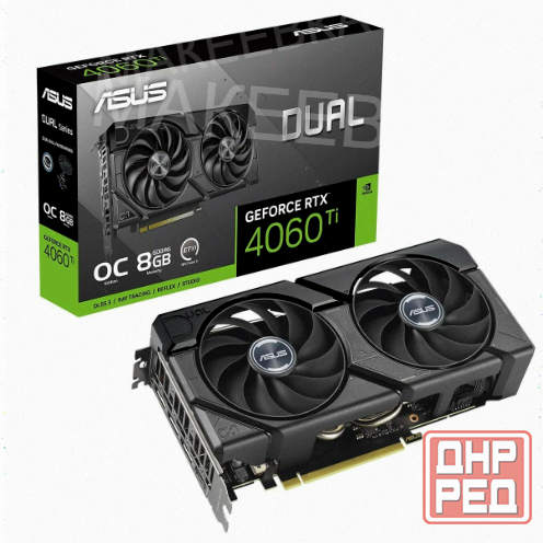 Видеокарта Asus Nvidia Geforce Rtx 4060 ti 8gb Dual-rtx4060ti-o8g-evo/rtx4060ti, Hdmi, dp - арт:1353 Макеевка - изображение 1
