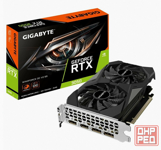 Видеокарта Gigabyte Rtx3050 Windforce oc v2 6gb Gddr6 96bit 2xdp 2xhdmi 2fan Rtl - арт:8275 Макеевка - изображение 1