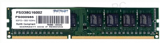 Оперативная Память Dimm Ddr3 Patriot Memory sl 8гб 1600 Мгц cl11 (psd38g16002) - арт:3863 Макеевка