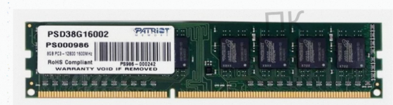Оперативная Память Dimm Ddr3 Patriot Memory sl 8гб 1600 Мгц cl11 (psd38g16002) - арт:9860 Донецк