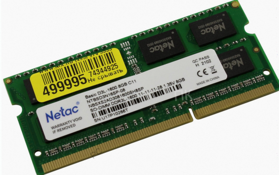 Оперативная Память so-dimm Ddr3l Netac Basics 8гб 1600 Мгц Sodimm cl11 Ntbsd3n16sp-08 - арт:8184 Донецк