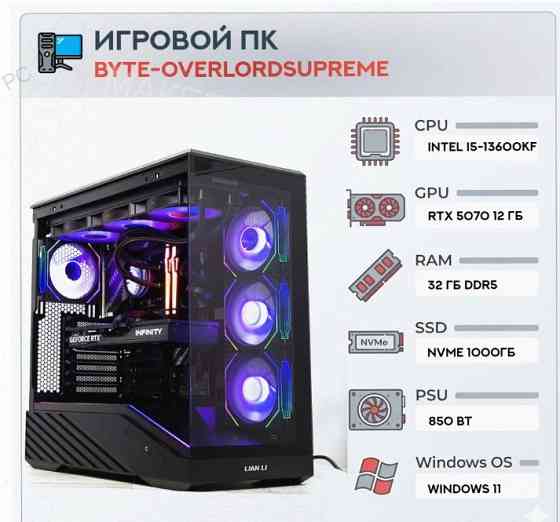 Игровой Компьютер Byte-overlordsupreme | Intel Core i5-13600kf (14ядер/20потоков) | 850w - арт:2685 Донецк