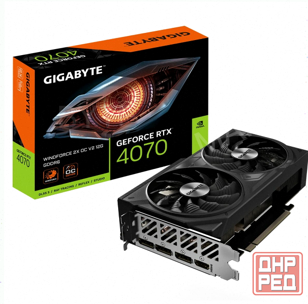 Видеокарта Gigabyte Rtx4070 Windforce 2x oc v2 12gb Gddr6 192bit 3xdp Hdmi 2fan Rtl - арт:9185 Донецк - изображение 1