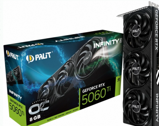 Видеокарта Palit pa-rtx5060ti Infinity 3 oc 8гб, Ret (ne7506ts19p1-gb2062s) - арт:6823 Донецк