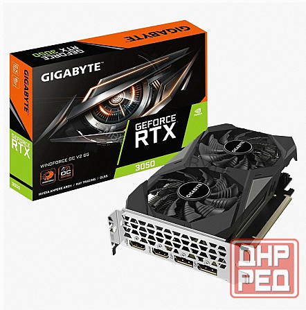 Видеокарта Gigabyte Rtx3050 Windforce oc v2 6gb Gddr6 96bit 2xdp 2xhdmi 2fan Rtl - арт:1578 Донецк - изображение 1