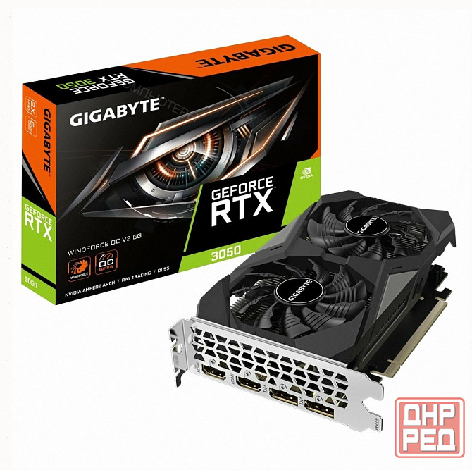 Видеокарта Gigabyte Rtx3050 Windforce oc v2 6gb Gddr6 96bit 2xdp 2xhdmi 2fan Rtl - арт:8111 Макеевка - изображение 1