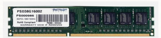 Оперативная Память Dimm Ddr3 Patriot Memory sl 8гб 1600 Мгц cl11 (psd38g16002) - арт:8643 Донецк