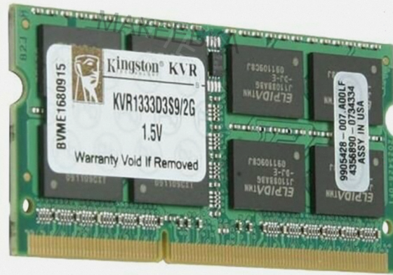 Оперативная Память so-dimm Ddr3l Kingston Valueram 2 гб (1.35v) 1333 Мгц cl9 (kvr1333d3s9 - арт:3870 Макеевка