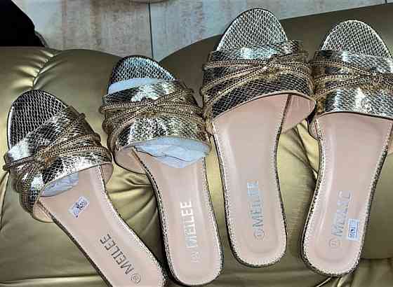 Шлепки Италия женские р39-41 в золотом Донецк