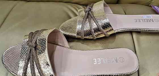 Шлепки Италия женские р39-41 в золотом Донецк