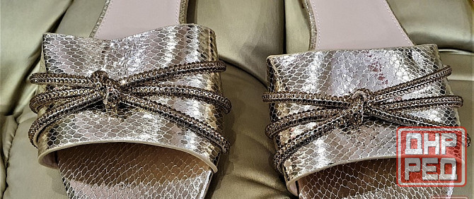 Шлепки Италия женские р39-41 в золотом Донецк - изображение 7