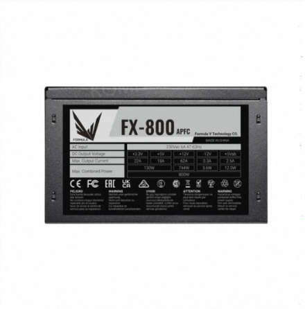 Блок Питания Formula Atx 800w fx-800 (24+4+4pin) Apfc 120mm Fan 4xsata Rtl - арт:3768 Донецк