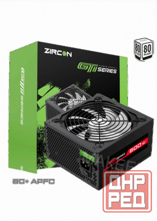 Блок Питания Atx Zircon Gti-600 80+ (черный 600w 20+4pin 4+4pin 2*6+2pin 6*sata 3*molex в - арт:8755 Макеевка - изображение 1