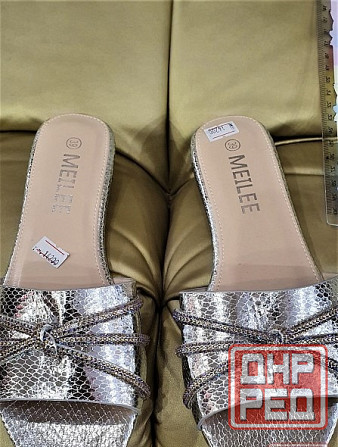 Шлепки женские Италия р39 серебро Донецк - изображение 3