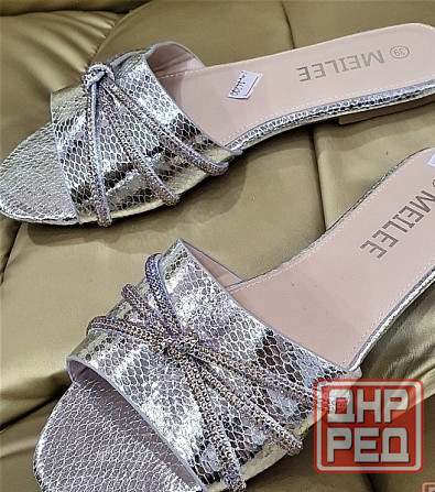 Шлепки женские Италия р39 серебро Донецк - изображение 1