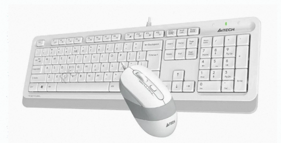 Комплект (клавиатура+мышь) a4tech Fstyler f1010, Usb, Проводной, Белый и Серый [f1010 Whi - арт:3264 Макеевка