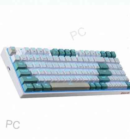 Игровая Клавиатура Redragon Veigar ru, Rgb, bt+2.4g, Бело-голубой, Беспроводная - арт:4385 Макеевка