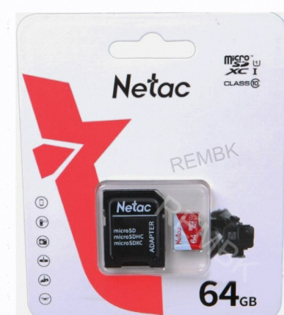 Карта Памяти Netac p500 Eco, Microsdxc, 64 гб, Class 10, Uhs-i u1, Адаптер на sd (nt02p50 - арт:8757 Донецк