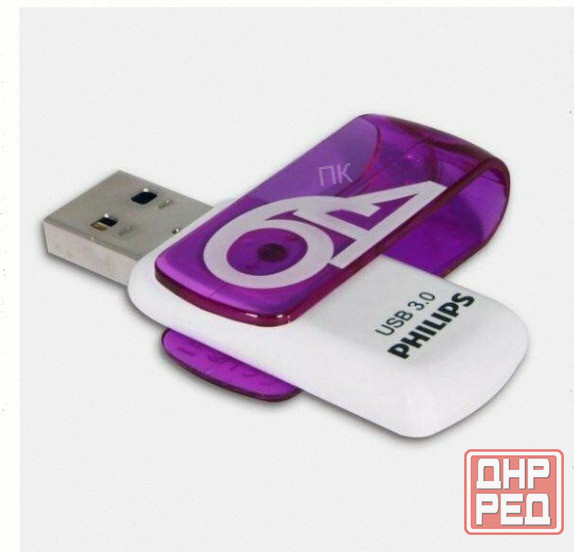 Флеш Накопитель 64gb Philips Vivid3.0 64gb, Usb 3.0 Фиолетовый (fm64fd00b/97) - арт:9254 Донецк - изображение 1