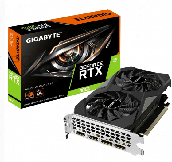 Видеокарта Gigabyte Rtx3050 Windforce oc v2 6gb Gddr6 96bit 2xdp 2xhdmi 2fan Rtl - арт:7398 Макеевка