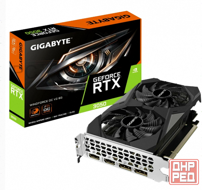 Видеокарта Gigabyte Rtx3050 Windforce oc v2 6gb Gddr6 96bit 2xdp 2xhdmi 2fan Rtl - арт:7398 Макеевка - изображение 1