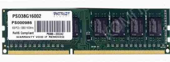 Оперативная Память Dimm Ddr3 Patriot Memory sl 8гб 1600 Мгц cl11 (psd38g16002) - арт:2094 Макеевка