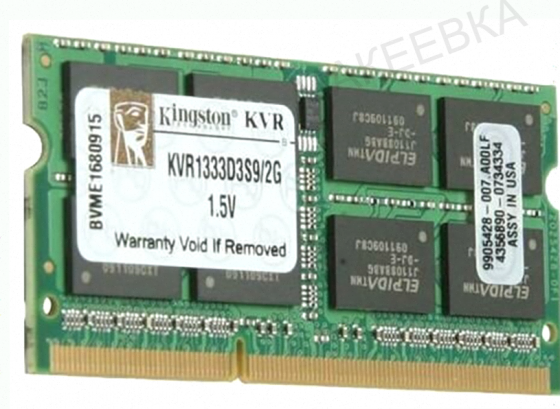 Оперативная Память so-dimm Ddr3l Kingston Valueram 2 гб (1.35v) 1333 Мгц cl9 (kvr1333d3s9 - арт:1048 Макеевка