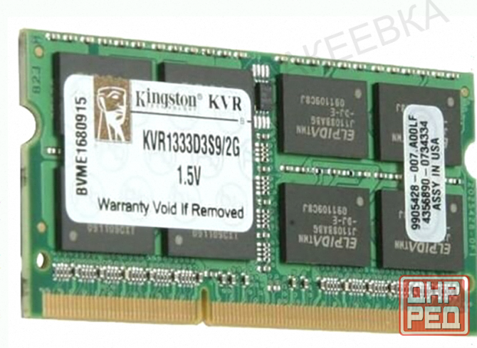 Оперативная Память so-dimm Ddr3l Kingston Valueram 2 гб (1.35v) 1333 Мгц cl9 (kvr1333d3s9 - арт:1048 Макеевка - изображение 1
