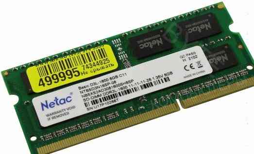 Оперативная Память so-dimm Ddr3l Netac Basics 8гб 1600 Мгц Sodimm cl11 Ntbsd3n16sp-08 - арт:5143 Макеевка