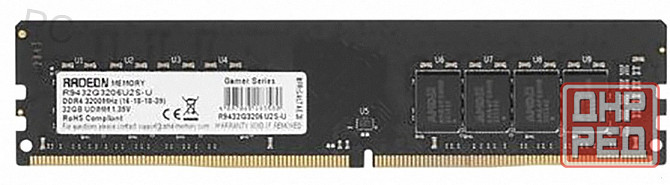Оперативная Память Dimm Ddr4 Amd 32гб 3200 Мгц cl16 r9432g3206u2s-u - арт:9744 Макеевка - изображение 1